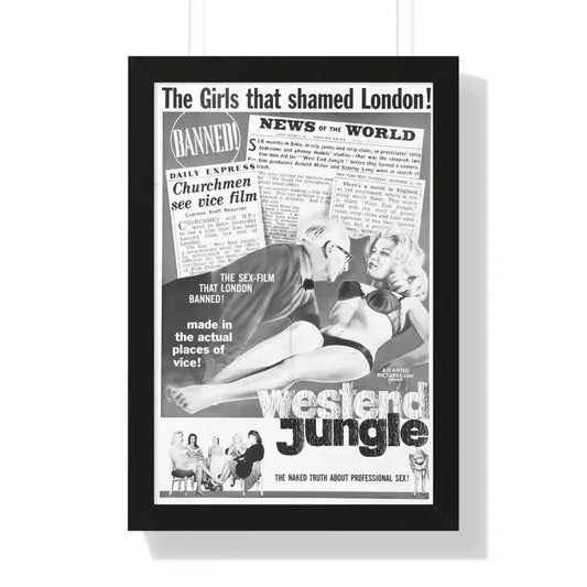 WEST END JUNGLE 1961 - Framed Movie Poster 16″ x 24″ Black - The Sticker Space