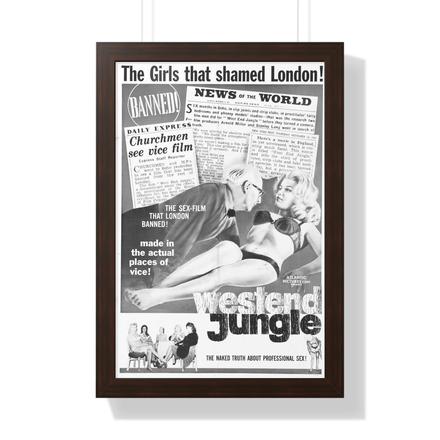 WEST END JUNGLE 1961 - Framed Movie Poster-16″ x 24″-The Sticker Space