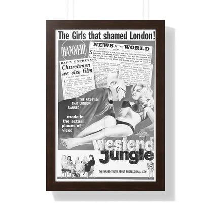 WEST END JUNGLE 1961 - Framed Movie Poster 16″ x 24″ Walnut - The Sticker Space