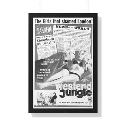 WEST END JUNGLE 1961 - Framed Movie Poster 20" x 30" Black - The Sticker Space