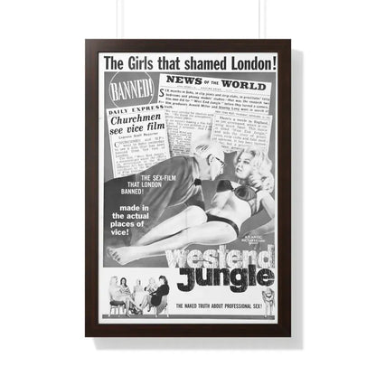 WEST END JUNGLE 1961 - Framed Movie Poster 20" x 30" Walnut - The Sticker Space