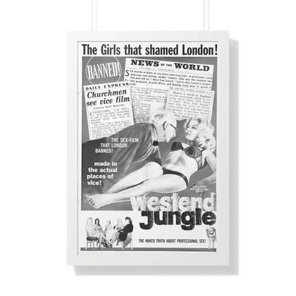 WEST END JUNGLE 1961 - Framed Movie Poster 20" x 30" White - The Sticker Space