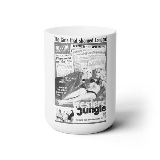 WEST END JUNGLE 1961 Movie Poster - White Coffee Cup 15oz-15oz-The Sticker Space