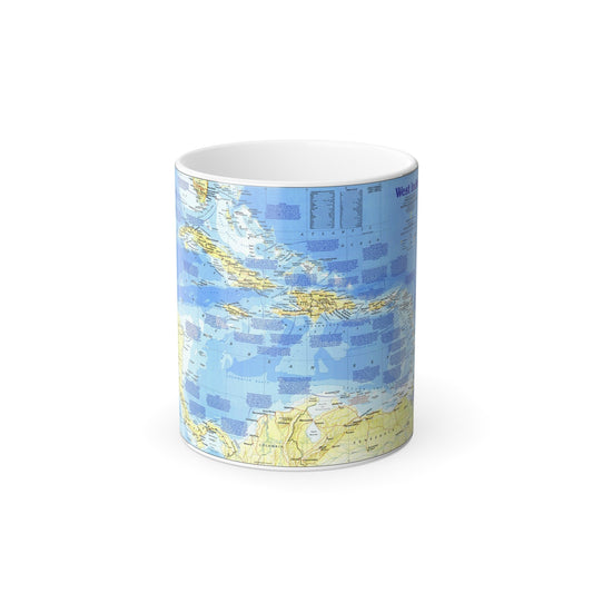 West Indies 1 (1987) (Map) Color Changing Mug 11oz-11oz-The Sticker Space