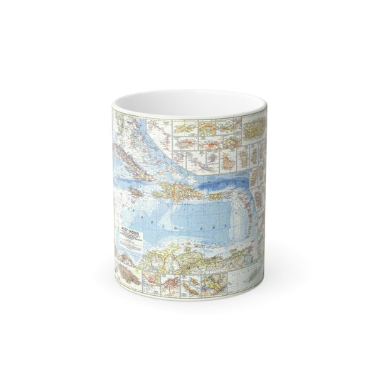 West Indies (1954) (Map) Color Changing Mug 11oz-11oz-The Sticker Space