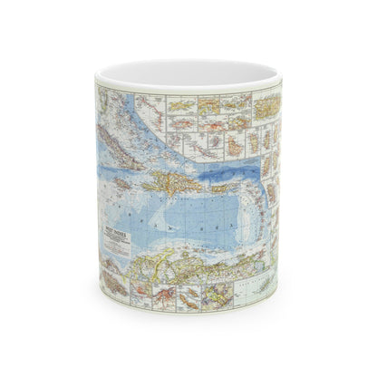 West Indies (1954) (Map) White Coffee Mug-11oz-The Sticker Space