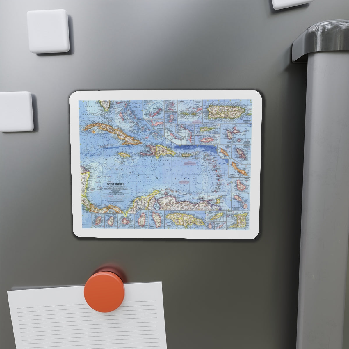 West Indies (1962) (Map) Refrigerator Magnet-The Sticker Space