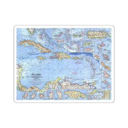 West Indies (1962) (Map) STICKER Vinyl Kiss-Cut Decal 6 Inch White - The Sticker Space
