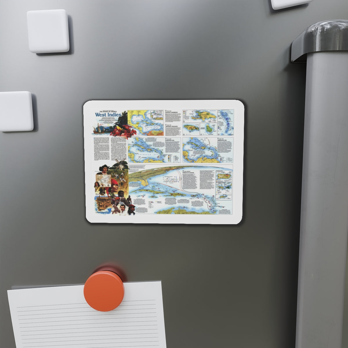 West Indies 2 (1987) (Map) Refrigerator Magnet-The Sticker Space