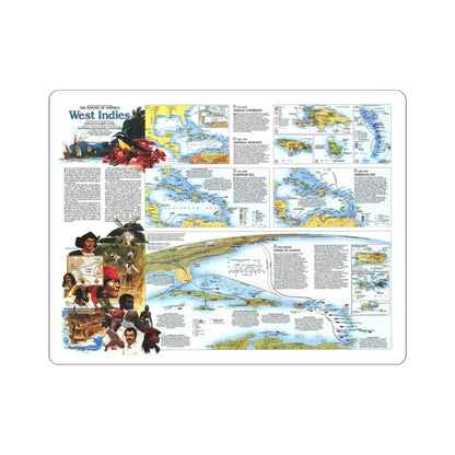 West Indies 2 (1987) (Map) STICKER Vinyl Kiss-Cut Decal 4 Inch White - The Sticker Space