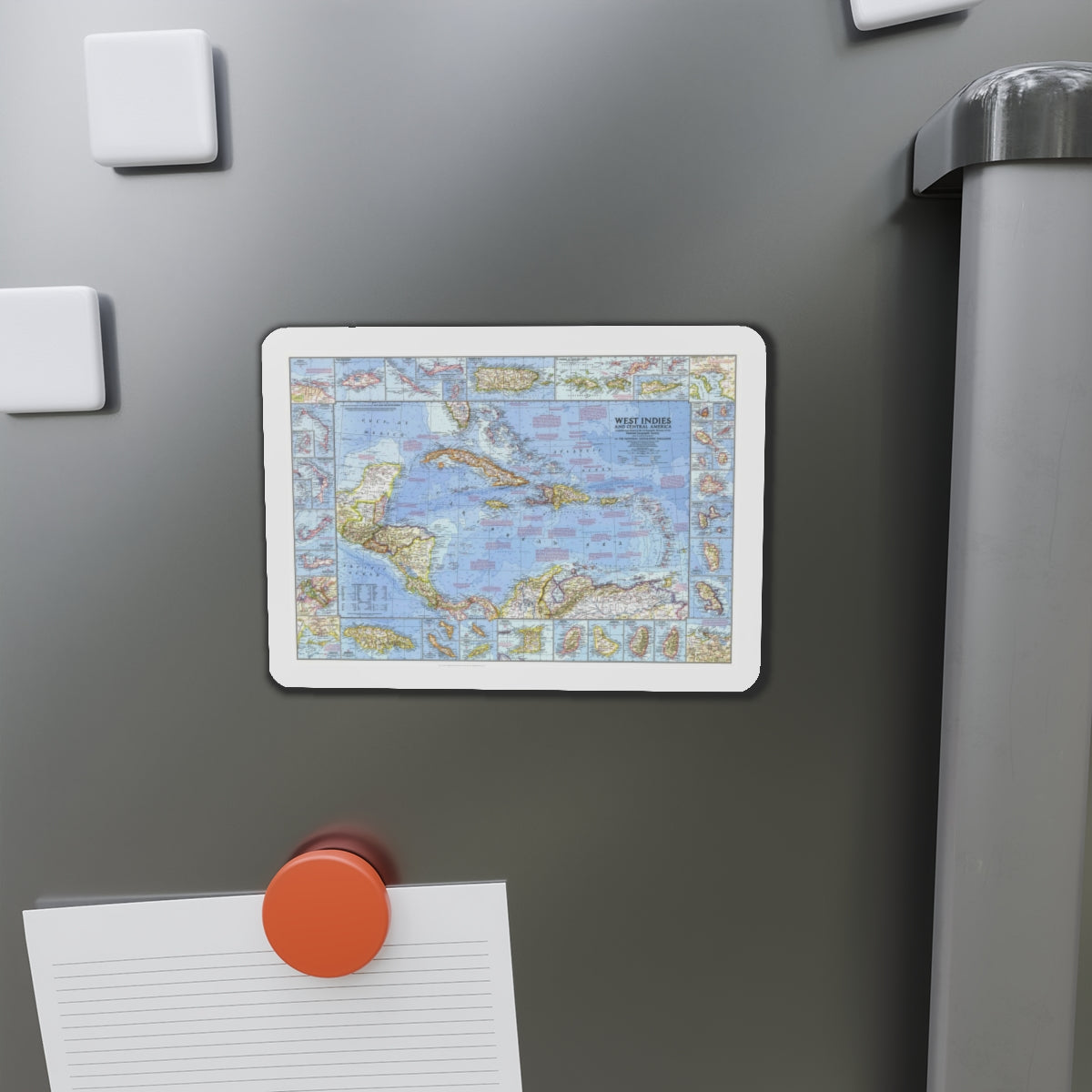 West Indies & Central America (1970) (Map) Refrigerator Magnet-The Sticker Space