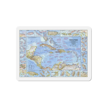 West Indies & Central America (1970) (Map) Refrigerator Magnet-5" x 5"-The Sticker Space