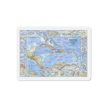 West Indies & Central America (1970) (Map) Refrigerator Magnet 6 Inch - The Sticker Space