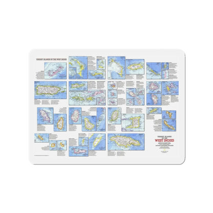 West Indies - Tourist Islands (1981) (Map) Refrigerator Magnet 2 Inch - The Sticker Space