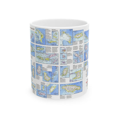 West Indies - Tourist Islands (1981) (Map) White Coffee Mug-11oz-The Sticker Space