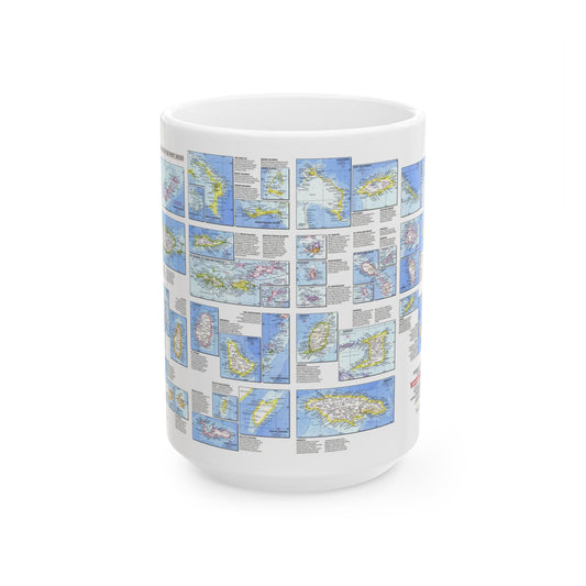 West Indies - Tourist Islands (1981) (Map) White Coffee Mug-15oz-The Sticker Space