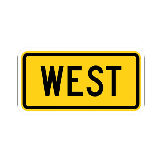 West plate small Wyoming (Wyoming) (Road Sign) STICKER Vinyl Kiss-Cut Decal 2 Inch White - The Sticker Space