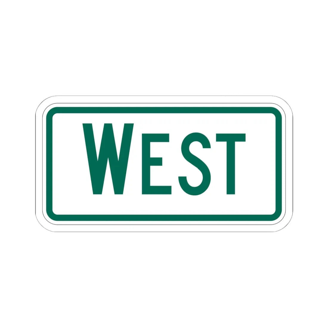 West plate Vermont (Vermont) (Road Sign) STICKER Vinyl Kiss-Cut Decal 6 Inch White - The Sticker Space