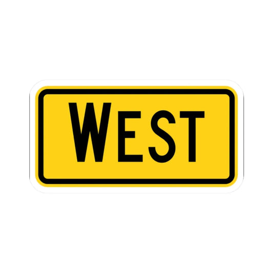 West plate Wyoming (Wyoming) (Road Sign) STICKER Vinyl Kiss-Cut Decal 2 Inch White - The Sticker Space
