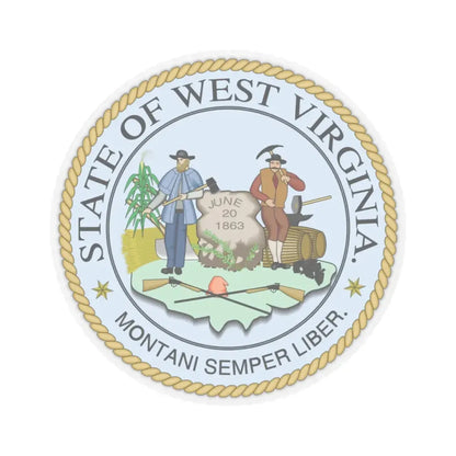 West Virginia State Seal - STICKER Vinyl Kiss-Cut Decal 2 Inch Transparent - The Sticker Space