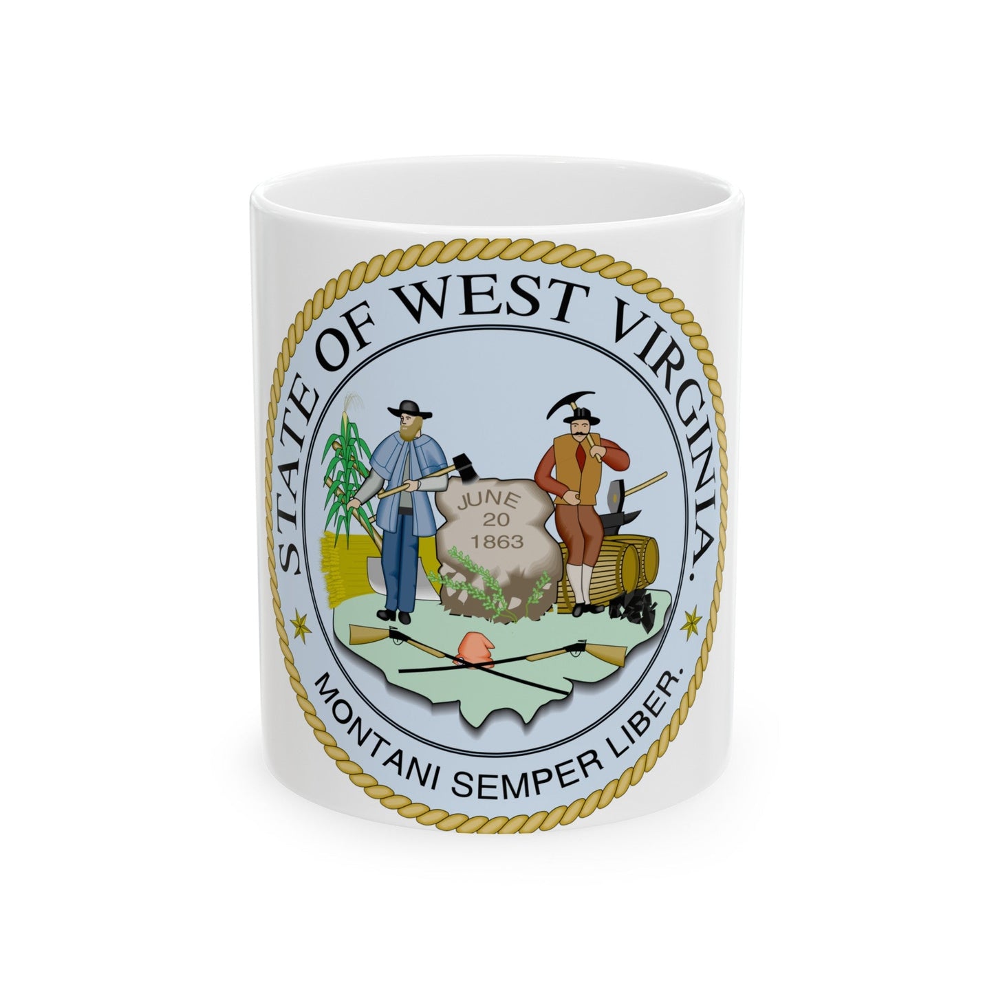 West Virginia State Seal - White Coffee Mug-11oz-The Sticker Space