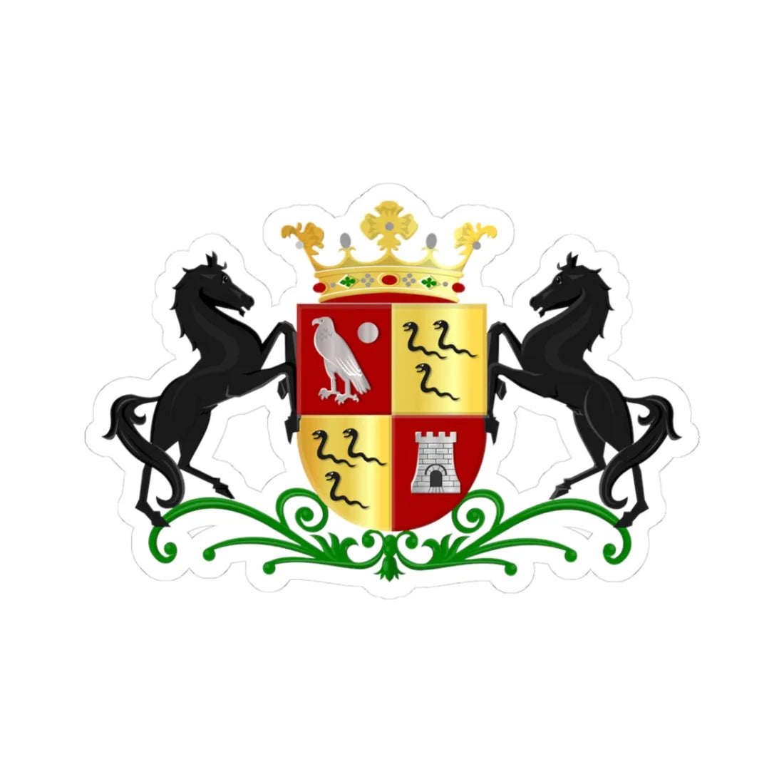 Westerbork wapen (Netherlands) (Coat of Arms) STICKER Vinyl Kiss-Cut Decal 3 Inch White - The Sticker Space