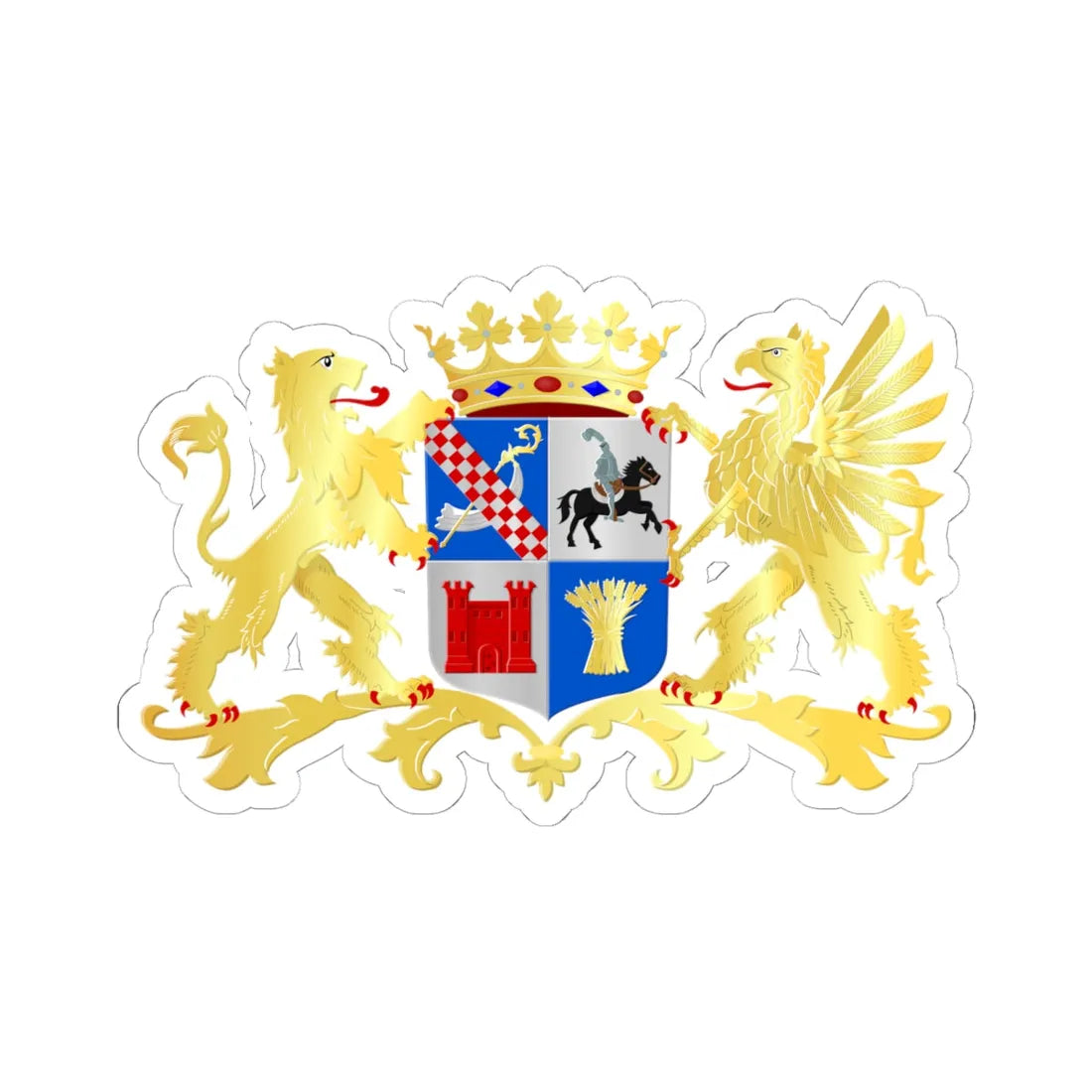 Westerkwartier wapen 2018 (Netherlands) (Coat of Arms) STICKER Vinyl Kiss-Cut Decal 6 Inch White - The Sticker Space