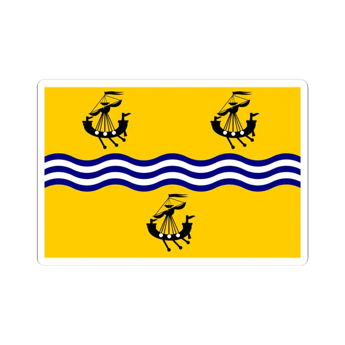 Western Isles Council Flag (Scotland) STICKER Vinyl Kiss-Cut Decal 4 Inch White - The Sticker Space