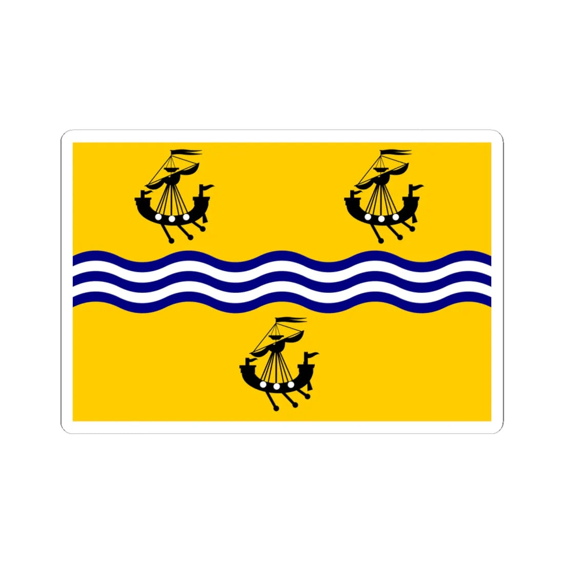 Western Isles Council Flag (Scotland) STICKER Vinyl Kiss-Cut Decal 6 Inch White - The Sticker Space
