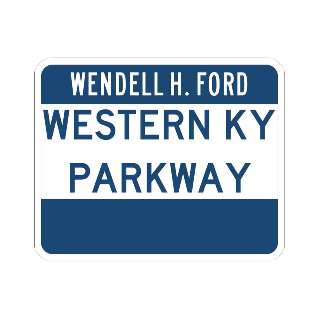 Western Kentucky Parkway (Kentucky) (Road Sign) STICKER Vinyl Kiss-Cut Decal 3 Inch White - The Sticker Space