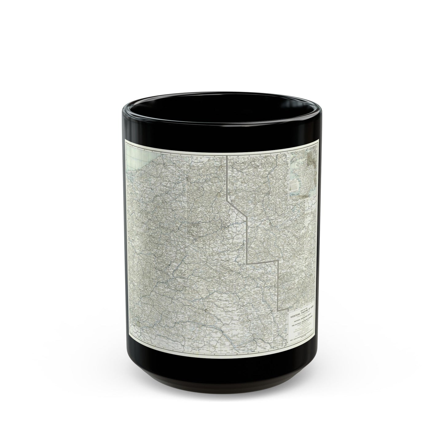 Western Theatre of War (1918) (Map) Black Coffee Mug-15oz-The Sticker Space