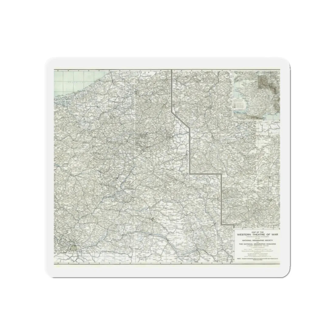 Western Theatre of War (1918) (Map) Refrigerator Magnet 2 Inch - The Sticker Space