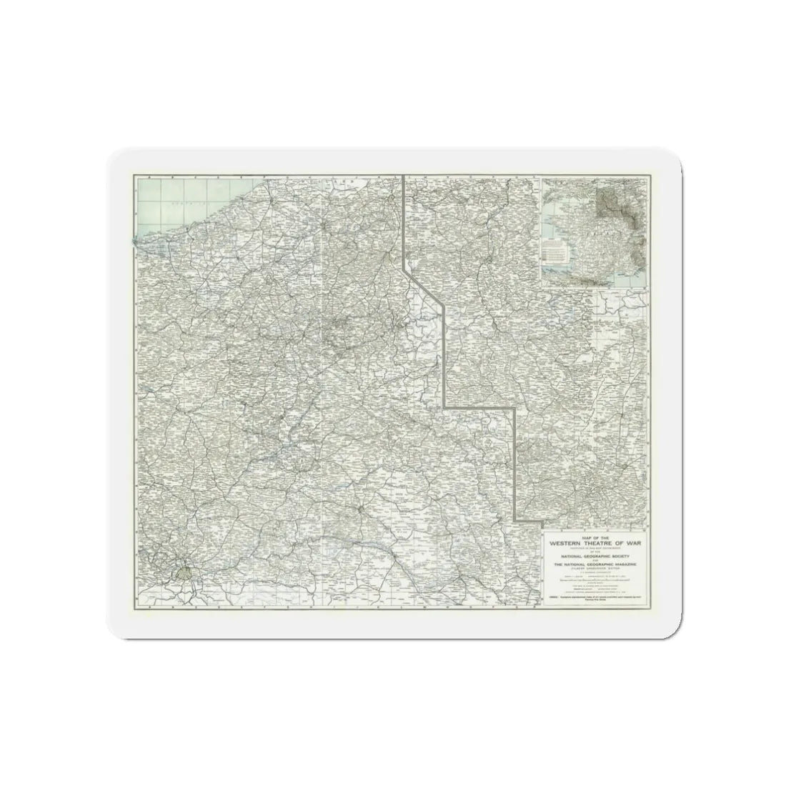 Western Theatre of War (1918) (Map) Refrigerator Magnet 3 Inch - The Sticker Space