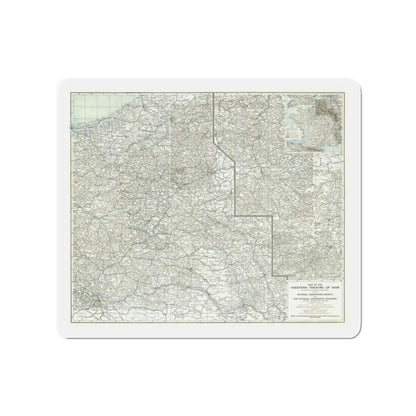 Western Theatre of War (1918) (Map) Refrigerator Magnet 3 Inch - The Sticker Space