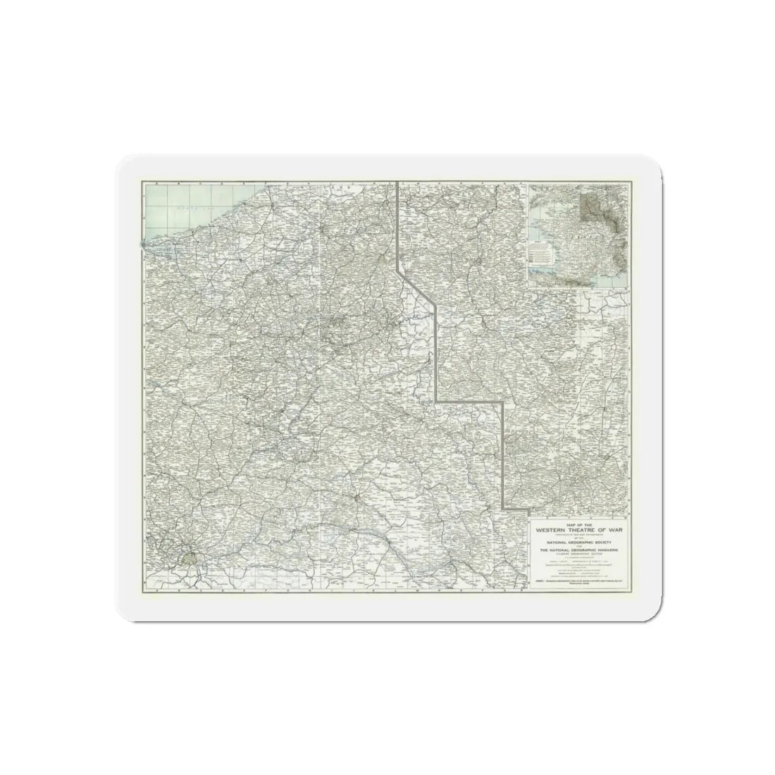 Western Theatre of War (1918) (Map) Refrigerator Magnet 5 Inch - The Sticker Space
