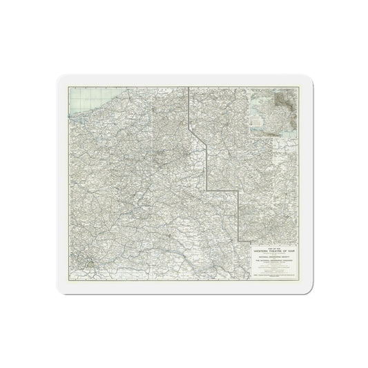 Western Theatre of War (1918) (Map) Refrigerator Magnet-6 × 6"-The Sticker Space