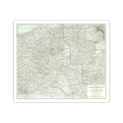 Western Theatre of War (1918) (Map) STICKER Vinyl Kiss-Cut Decal 2 Inch White - The Sticker Space