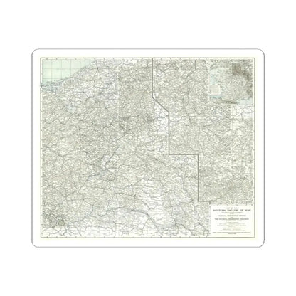 Western Theatre of War (1918) (Map) STICKER Vinyl Kiss-Cut Decal 3 Inch White - The Sticker Space