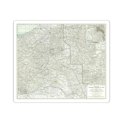 Western Theatre of War (1918) (Map) STICKER Vinyl Kiss-Cut Decal 4 Inch White - The Sticker Space