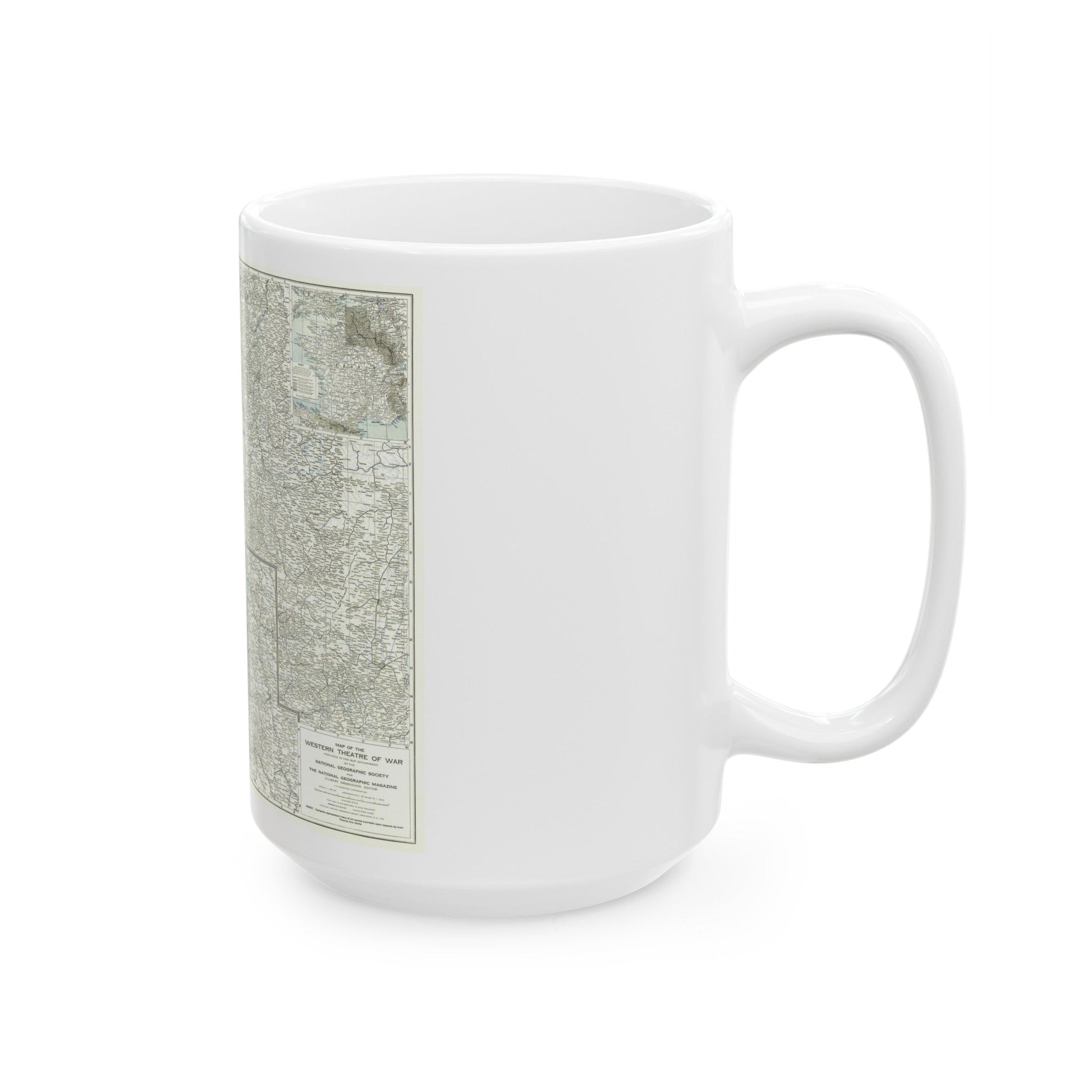 Western Theatre of War (1918) (Map) White Coffee Mug-The Sticker Space