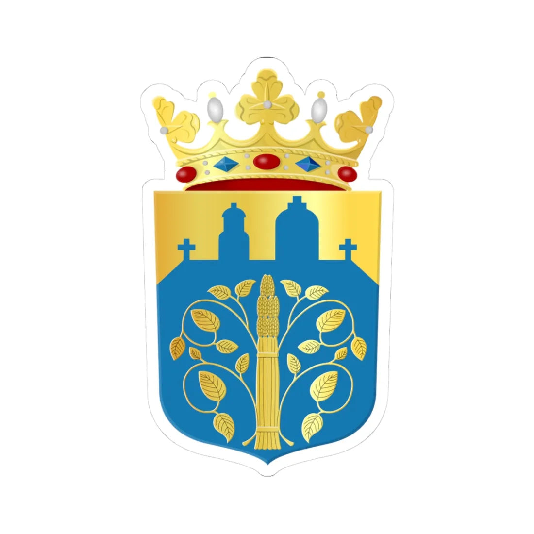 Westerwolde wapen (Netherlands) (Coat of Arms) STICKER Vinyl Kiss-Cut Decal 3 Inch White - The Sticker Space