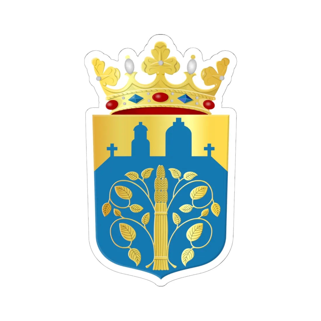 Westerwolde wapen (Netherlands) (Coat of Arms) STICKER Vinyl Kiss-Cut Decal 6 Inch White - The Sticker Space