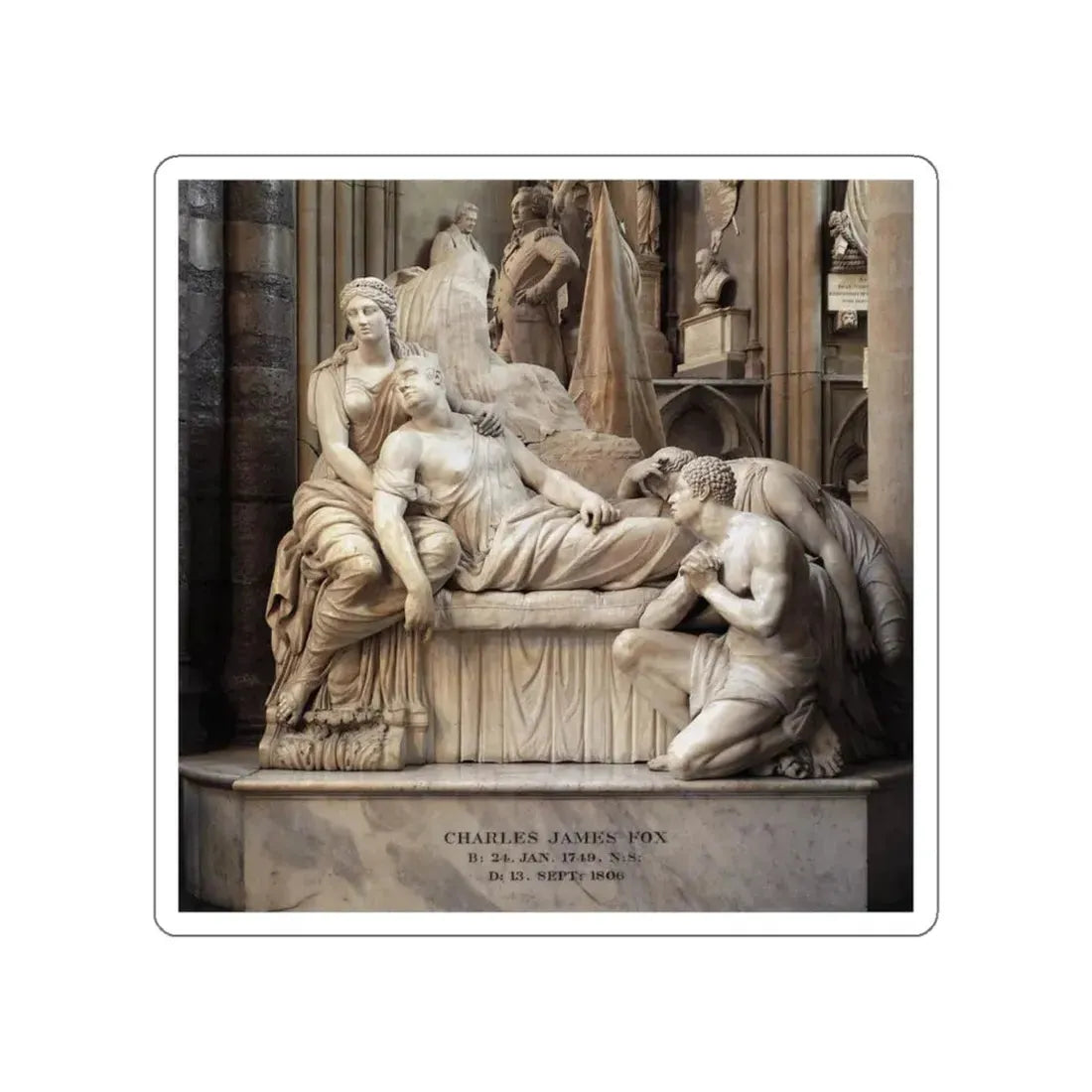 WESTMACOTT, Sir Richard - Monument to Charles James Fox (Artwork) STICKER Vinyl Die-Cut Decal White Die-Cut 5 Inch - The Sticker Space