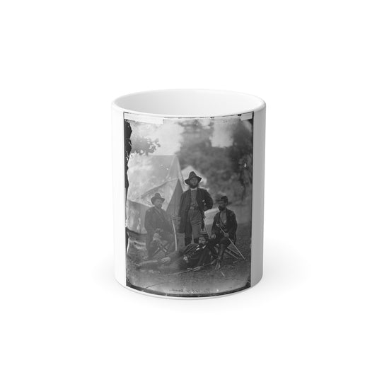 Westover Landing, Va. Col. James H. Childs (Standing) With Other Officers of the 4Th Pennsylvania Cavalry (U.S. Civil War) Color Morphing Mug 11oz-11oz-The Sticker Space