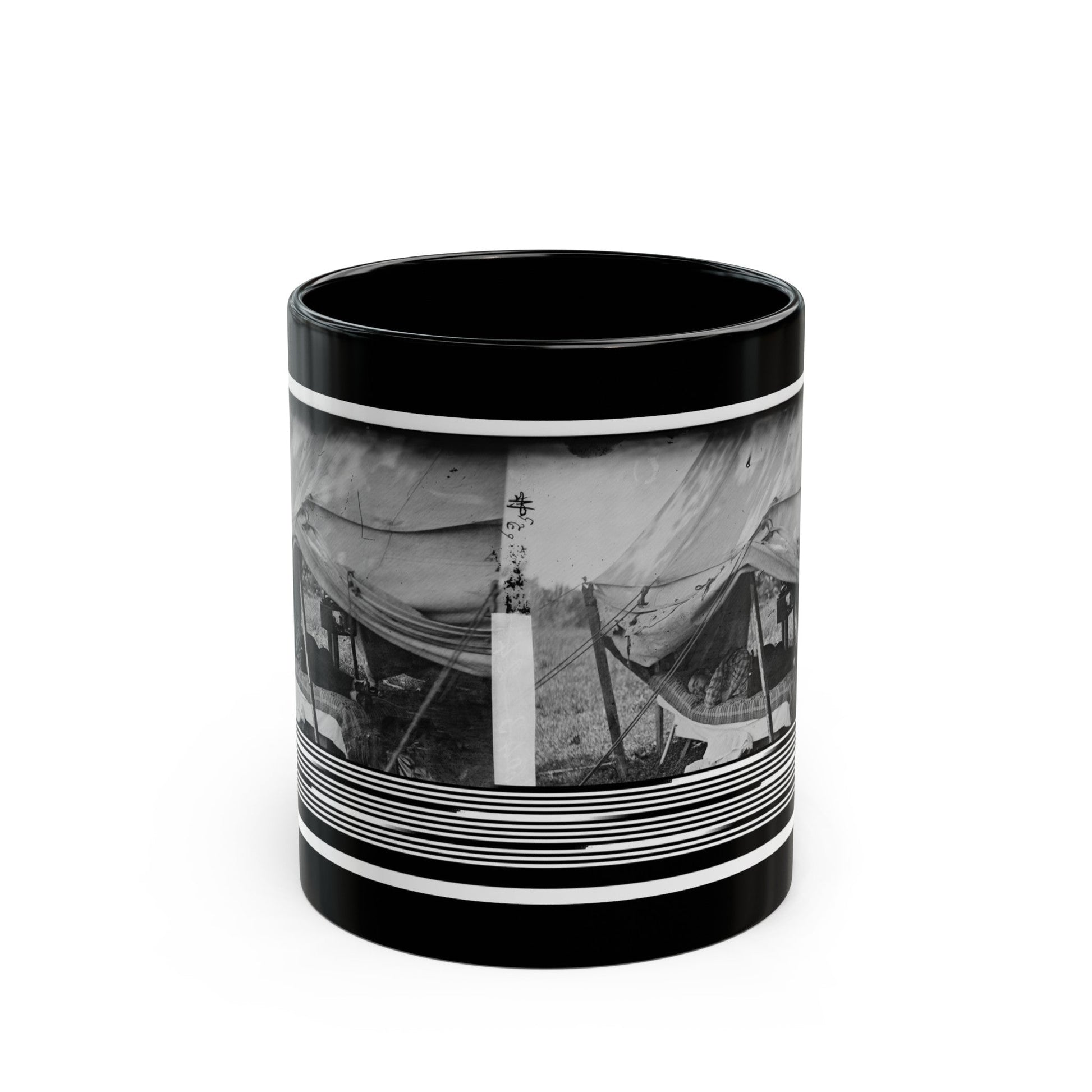 Westover Landing, Va. Lt. Col. Samuel W. Owen, 3d Pennsylvania Cavalry, Caught Napping (U.S. Civil War) Black Coffee Mug-11oz-The Sticker Space