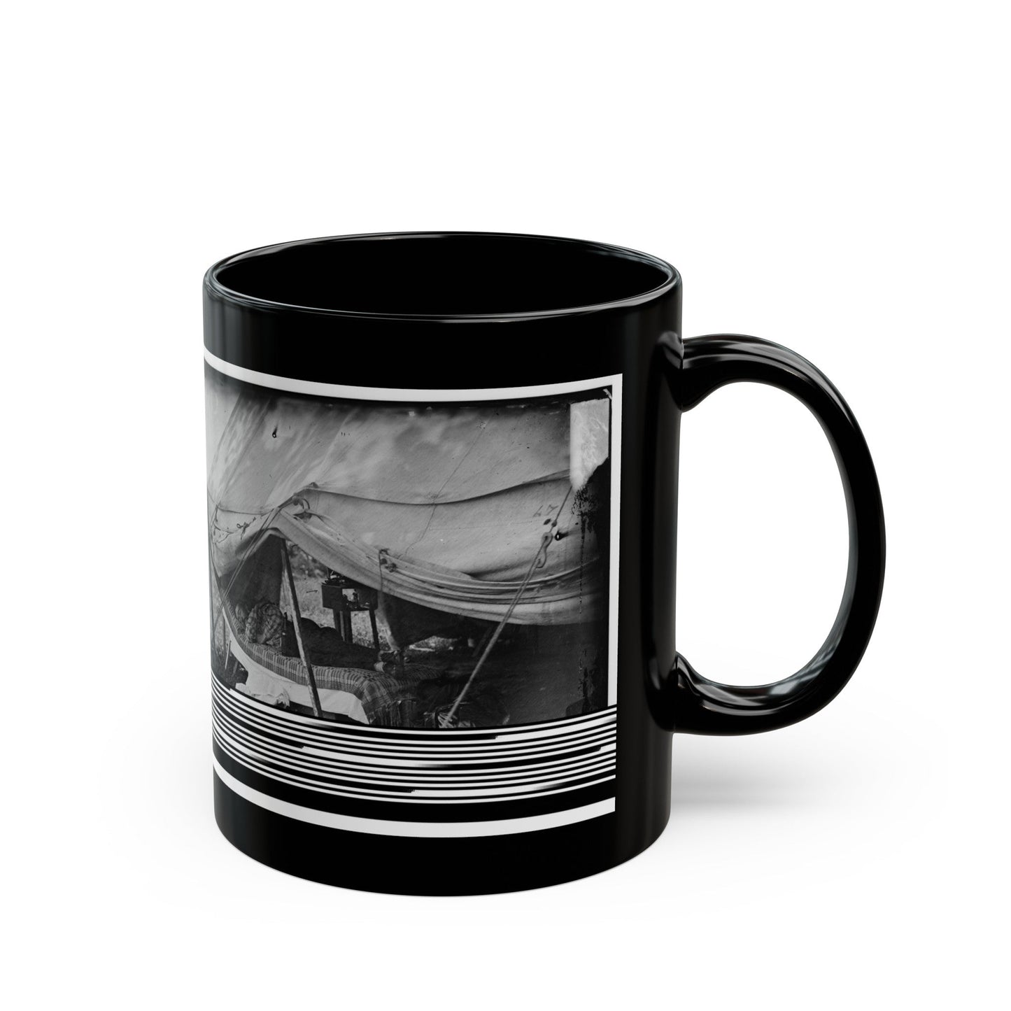 Westover Landing, Va. Lt. Col. Samuel W. Owen, 3d Pennsylvania Cavalry, Caught Napping (U.S. Civil War) Black Coffee Mug-The Sticker Space