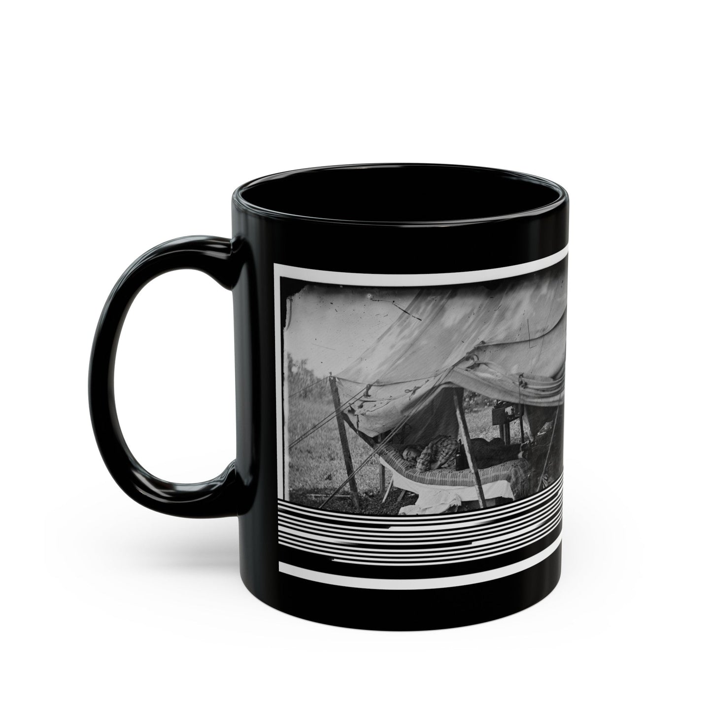 Westover Landing, Va. Lt. Col. Samuel W. Owen, 3d Pennsylvania Cavalry, Caught Napping (U.S. Civil War) Black Coffee Mug-The Sticker Space