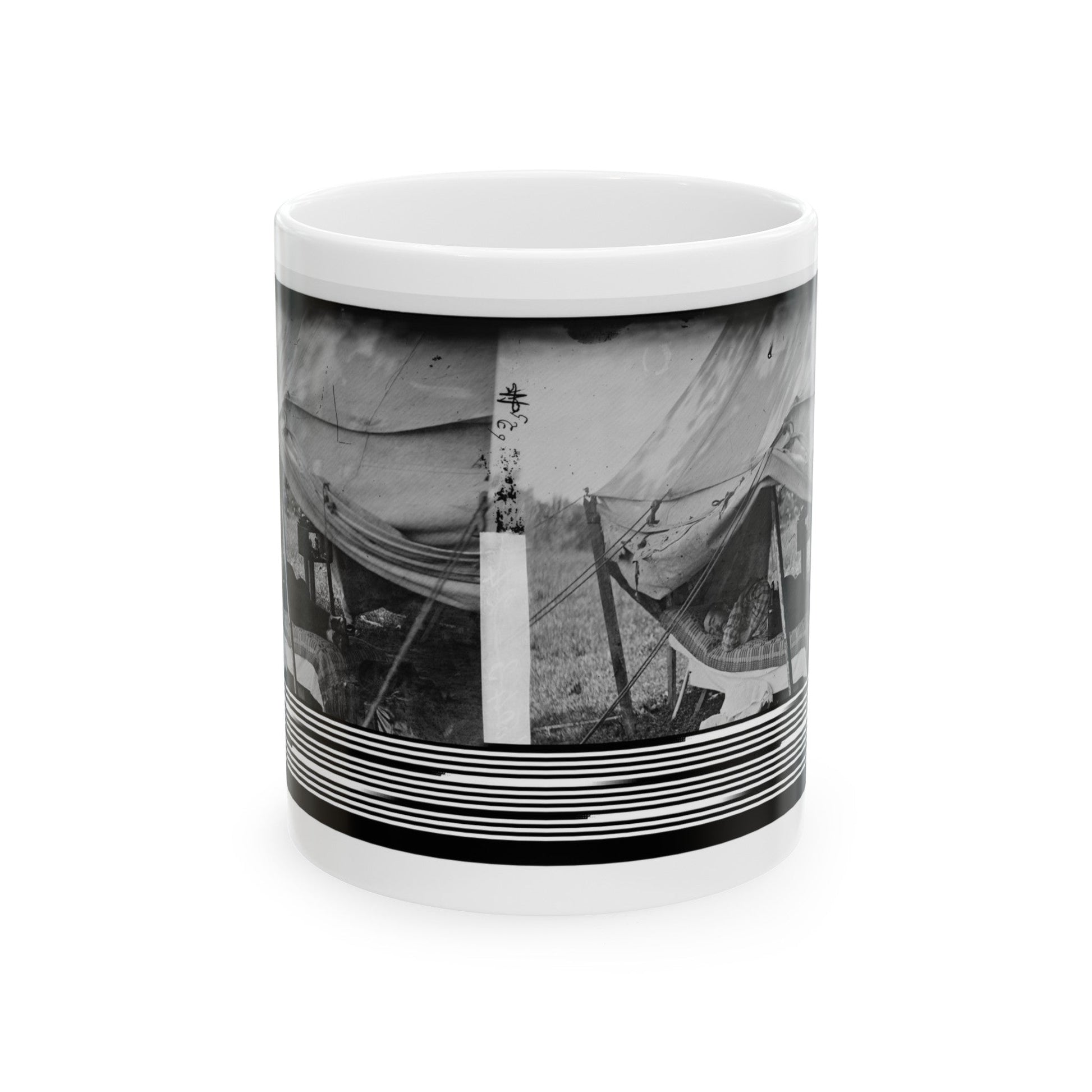 Westover Landing, Va. Lt. Col. Samuel W. Owen, 3d Pennsylvania Cavalry, Caught Napping (U.S. Civil War) White Coffee Mug-11oz-The Sticker Space