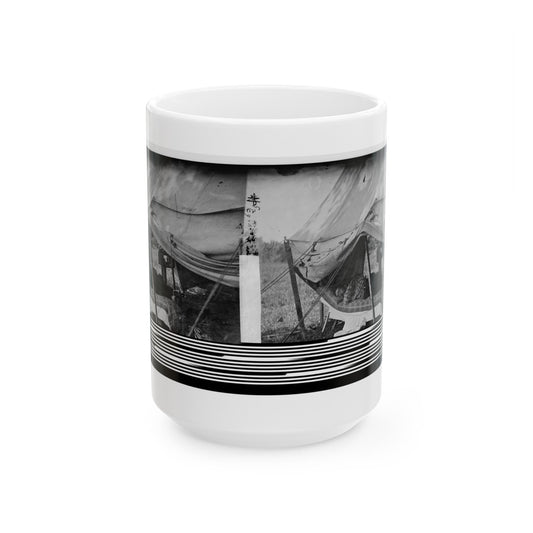 Westover Landing, Va. Lt. Col. Samuel W. Owen, 3d Pennsylvania Cavalry, Caught Napping (U.S. Civil War) White Coffee Mug-15oz-The Sticker Space