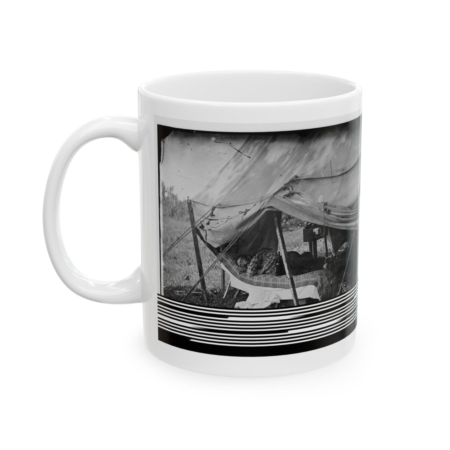 Westover Landing, Va. Lt. Col. Samuel W. Owen, 3d Pennsylvania Cavalry, Caught Napping (U.S. Civil War) White Coffee Mug-The Sticker Space